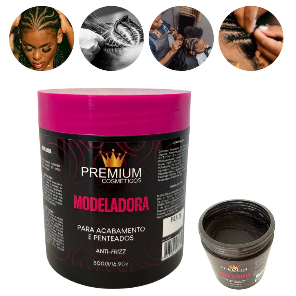 Pomada capilar Modeladora Fixação duradoura Gel Para Trança Nagô E Baby Hair