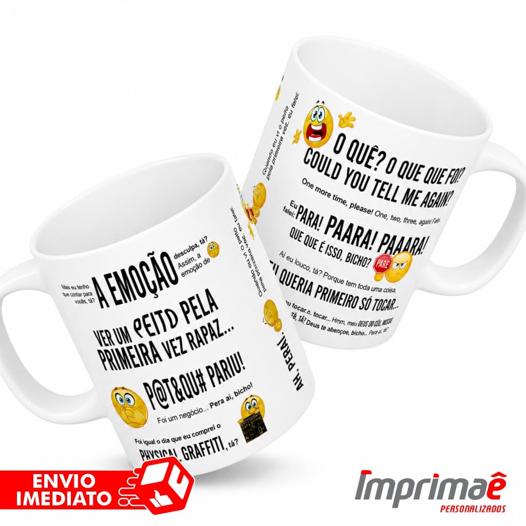 Caneca Meme Ed Motta Primeira Vez 325ml Caneca Engraçada Personalizada Presente Criativo