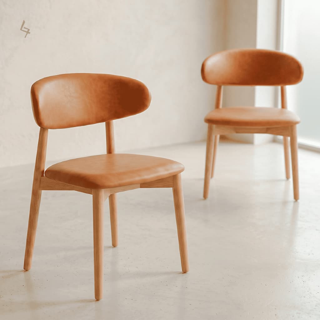 Kit De 2 Cadeiras Curva Estrutura 100% Madeira Maciça Design Estofado Luxo Morderna Sala Estar Decorativa Rustica