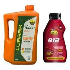 KIT GALÃO 4 LITROS LUBRAX TOP TURBO ESSENCIAL 15W40 API CI-4 + 1 ADITIVO DE MOTOR BARDAHL B12 500ML
