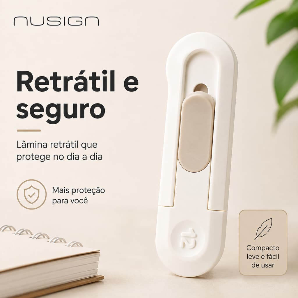 Kit 2 Mini Estiletes Deli Lâmina SK5 Retrátil para Caixas Papel e Embalagens