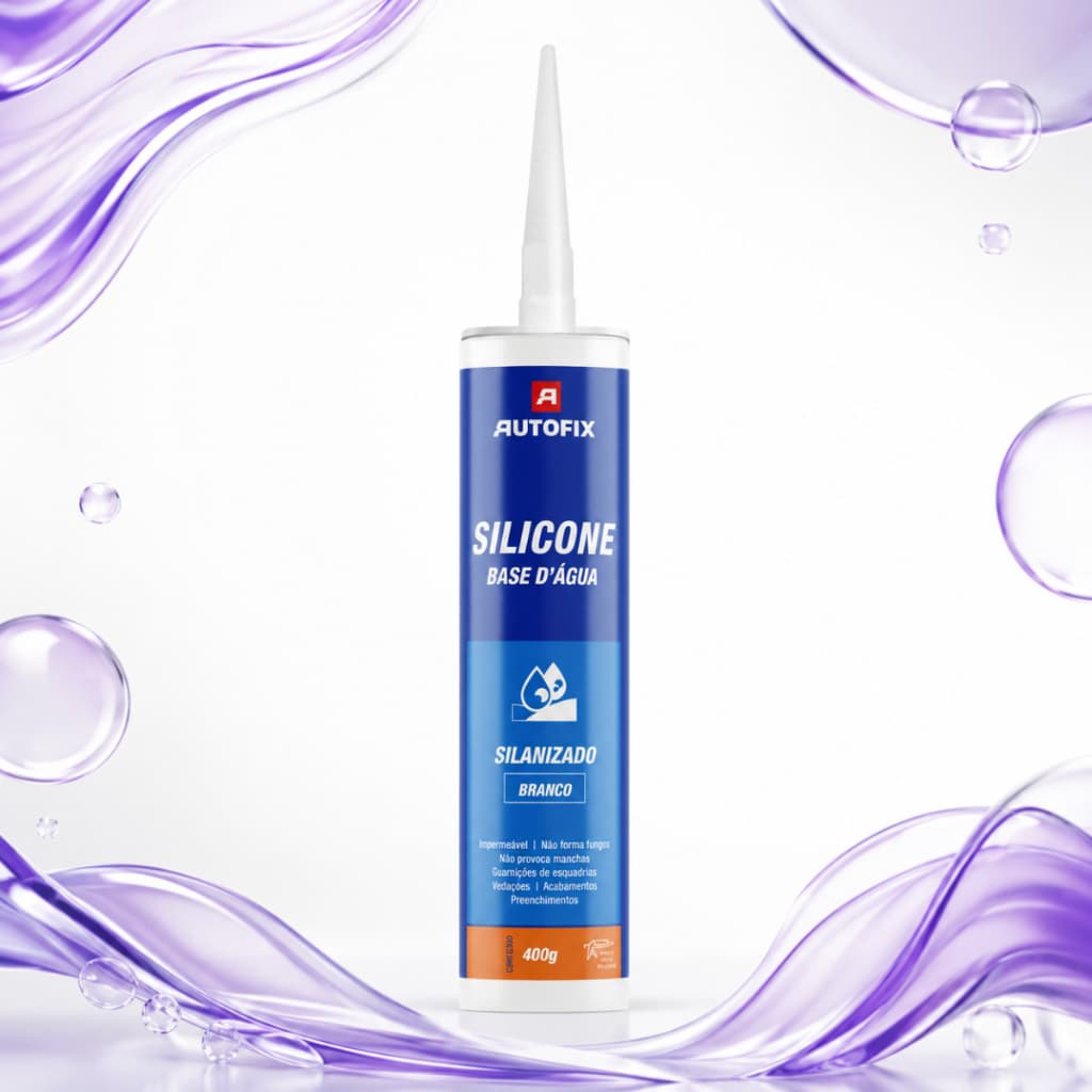 Silicone Acrílico Base D'Água Autofix Branco 400g Vedação Juntas Portas Janelas Acabamentos