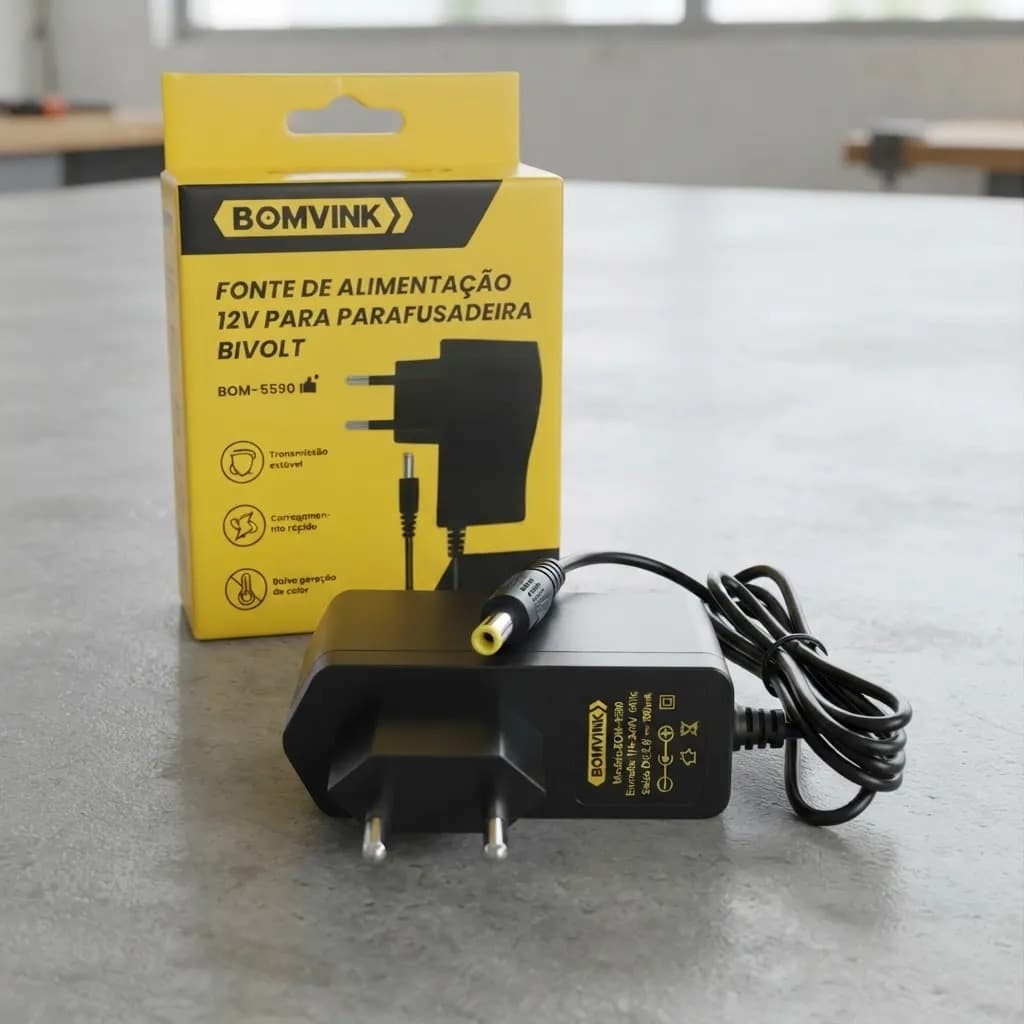 Fonte de Alimentação para Parafusadeira 12v Bivolt Bomvink