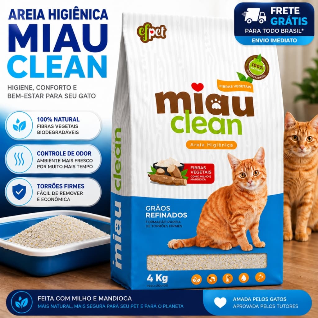 Areia MandioCat Biodegradável *4 à 16* Kg - Mandioca - Grãos Finos - MAIS BARATA