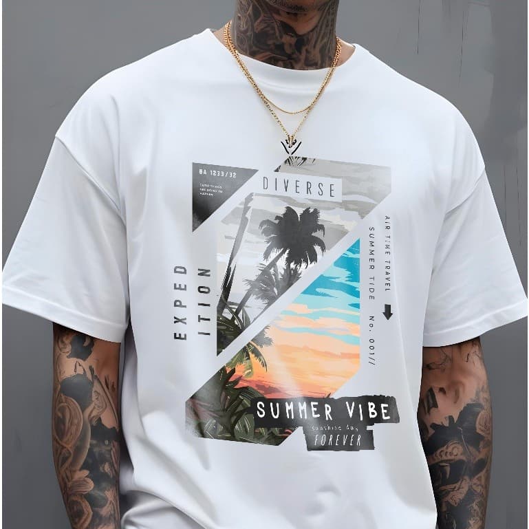Camisa Camiseta Paisagem Coqueiro Diverse Surf 100% Algodão Street Wear 2026