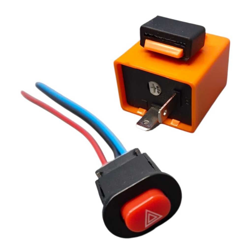 Botao Pisca Alerta + Relé Led 12V Universal