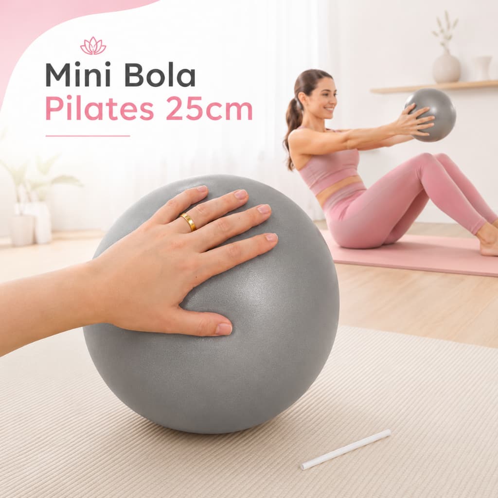 Mini Bola Pilates Overball 25cm MIG Yoga Fisioterapia Alongamento Ginástica Com Canudo Inflador