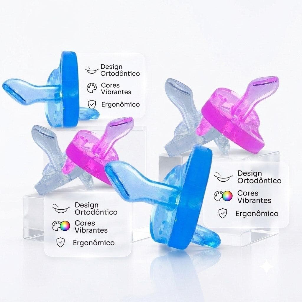 Kit 2 Un Chupetas Bico Anatômico Para Bebês Recém Nascidos 100% Silicone