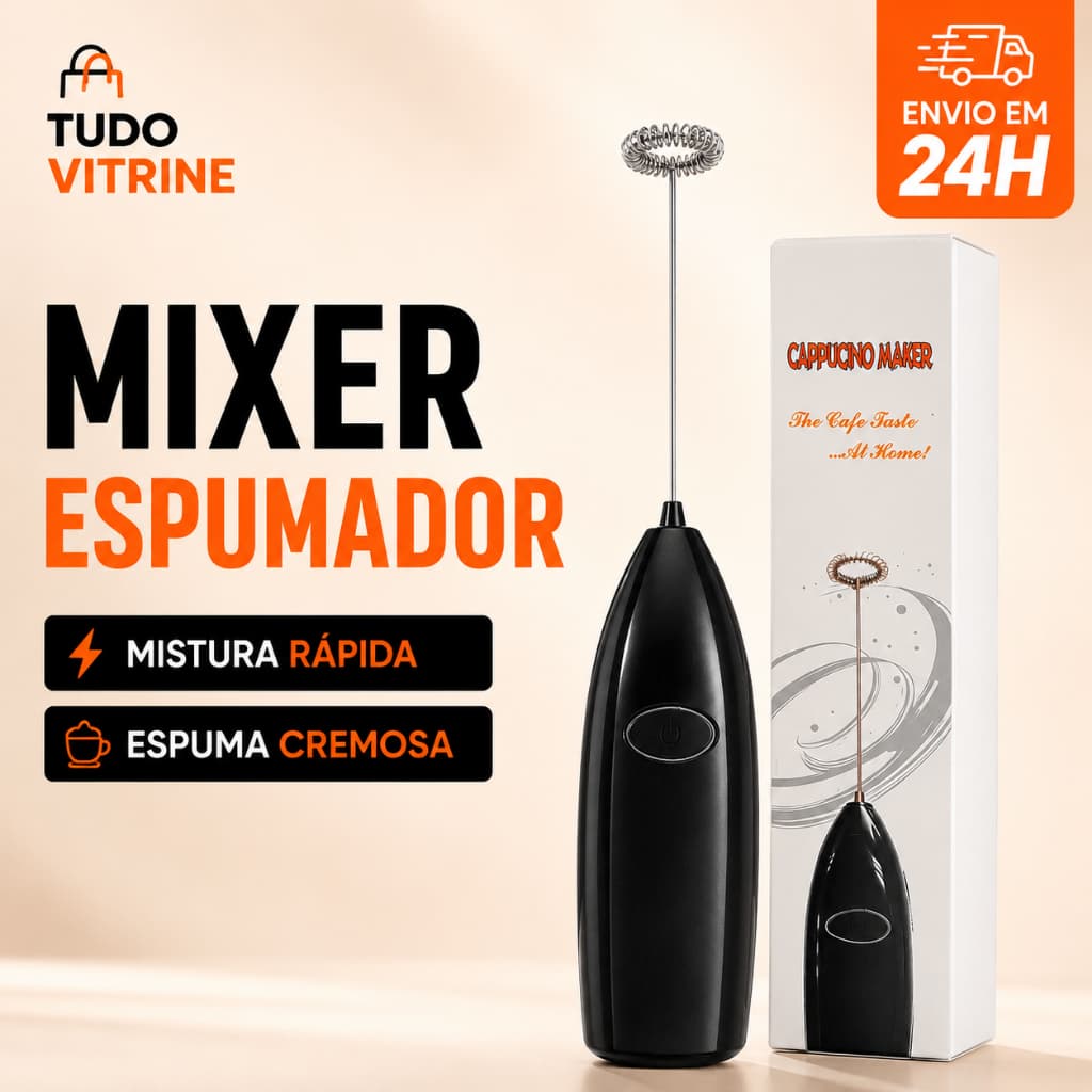 Mixer Espumador de Leite e Café Portátil Elétrico Mini Batedor para Cappuccino Café Chocolate