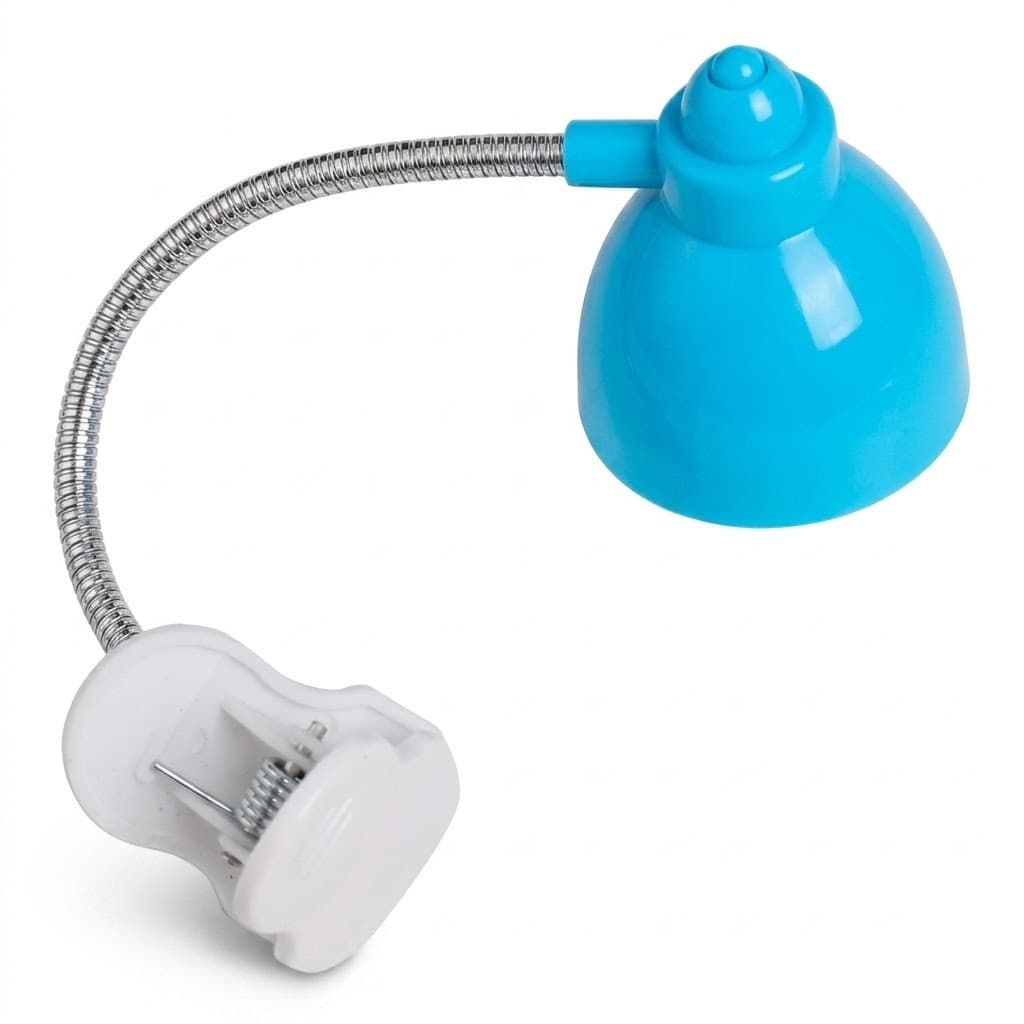 Luminária Portátil Com Presilha De Mesa Haste Flexível Articulável Para Leitura E Estudo 15x6cm