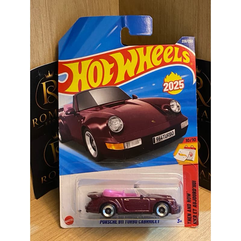 Miniatura Hot Wheels Porsche 911 Turbo Cabriolet Vinho - Lote 2025 (Lacrado)