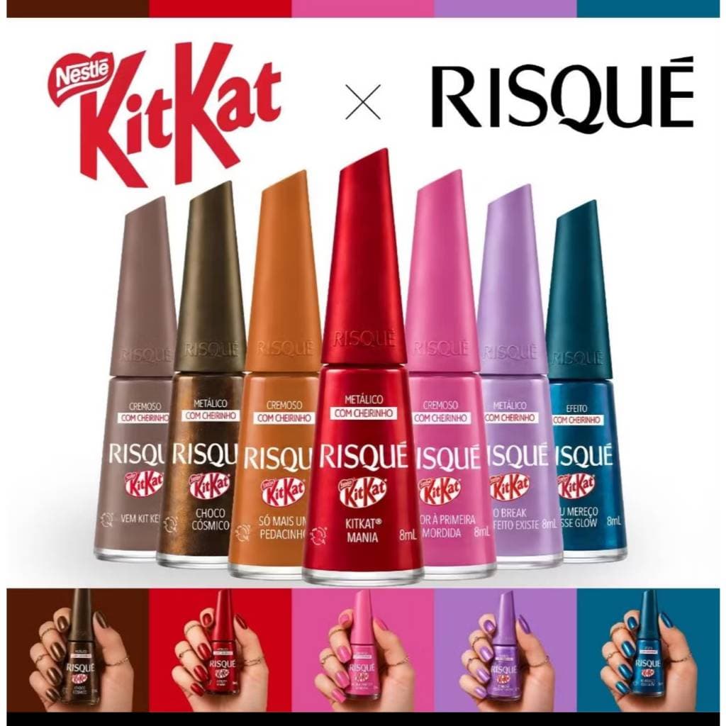 Kit Esmaltes Risqué KitKat Lançamento Esmalte Com Cheirinho De Chocolate Esmalte Atacado Oficial