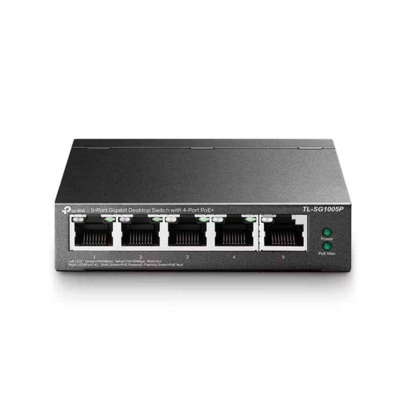 Switch de Mesa TP-Link Gigabit TL-SG1005P 5 Portas com 4 Portas PoE+