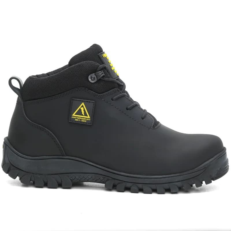 Bota Para Elétrica Segurança Botina Epi Ca Trabalho Coturno 500v Robusta Cano Médio Qualidade Equipamento