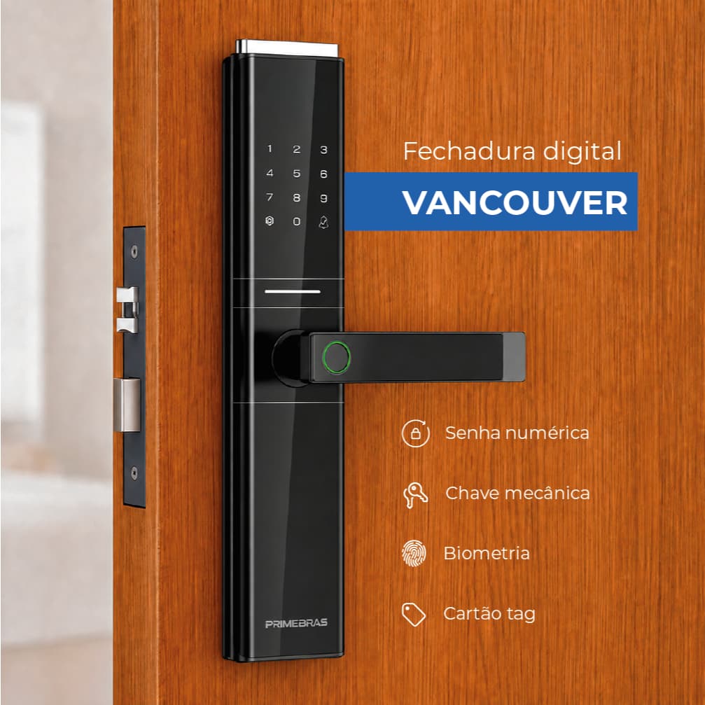 Fechadura Eletronica Digital Inteligente Vancouver Primebras