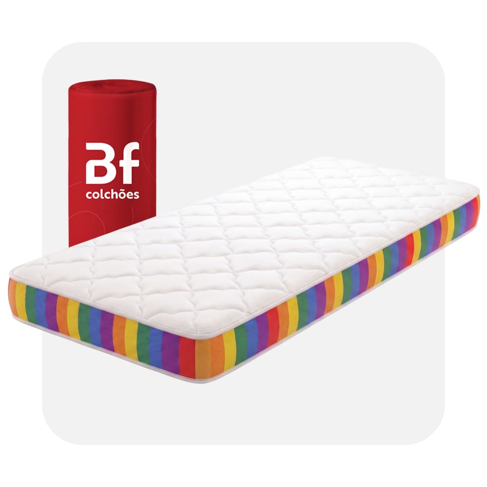 Colchão D33 A Vácuo Ortopédico Espuma Certificada BF Colchões Rainbow - Solteiro, Casal, Queen e King