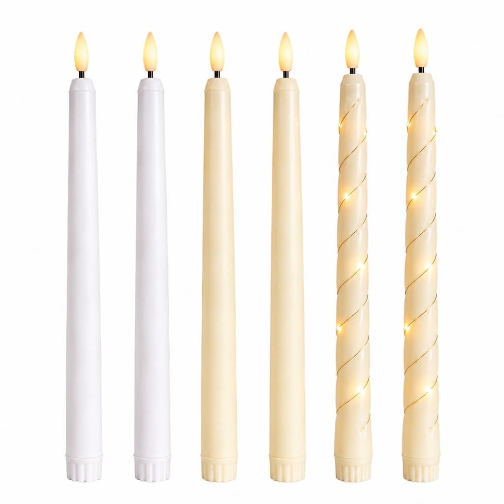 2 Velas Led Palito 25cm Chama Realista Sem Fumaça Casamento Jantar A Pilha