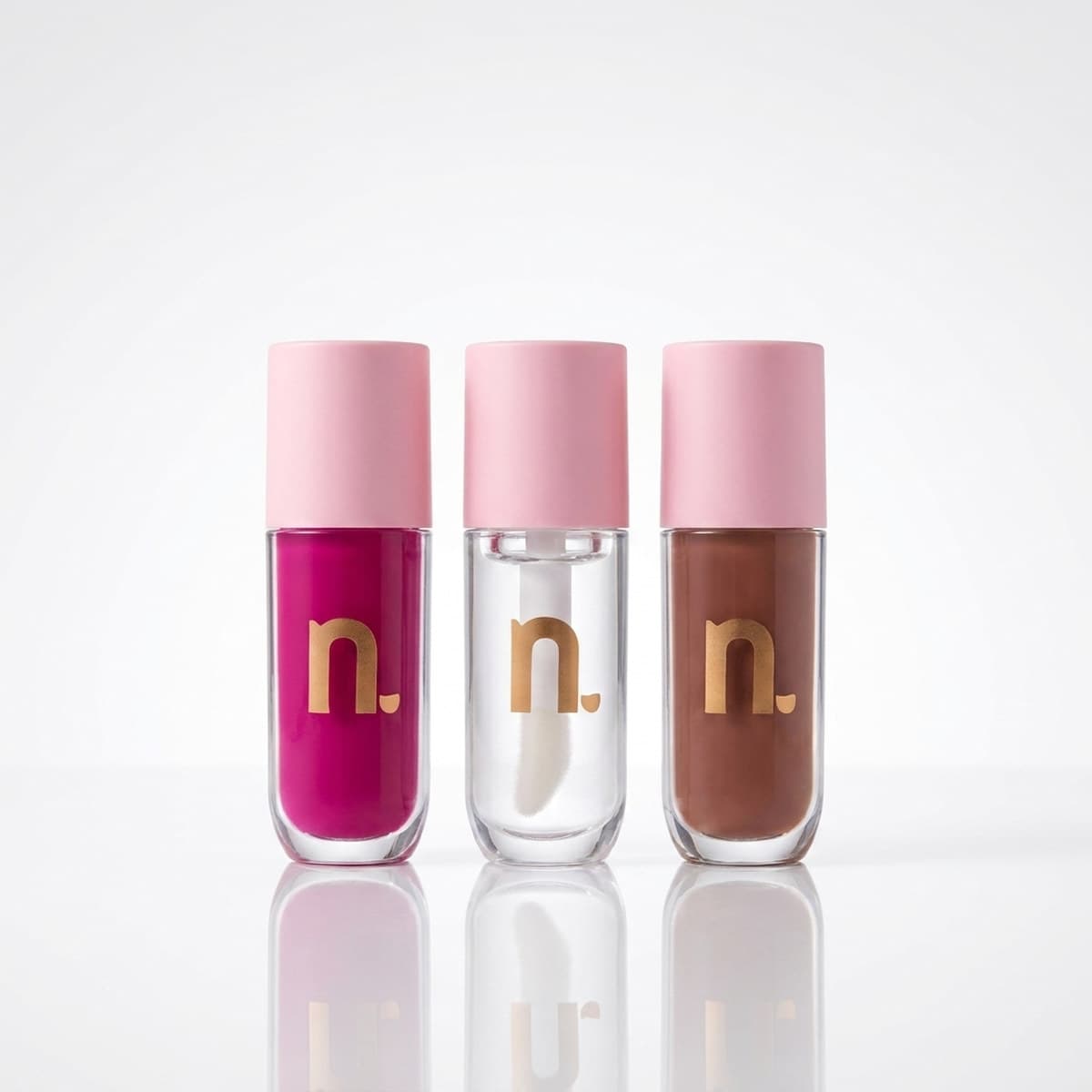 Kit Gloss Lip Preenchesor Maximizer Nude, Clear & Framboesa Nina Makeup