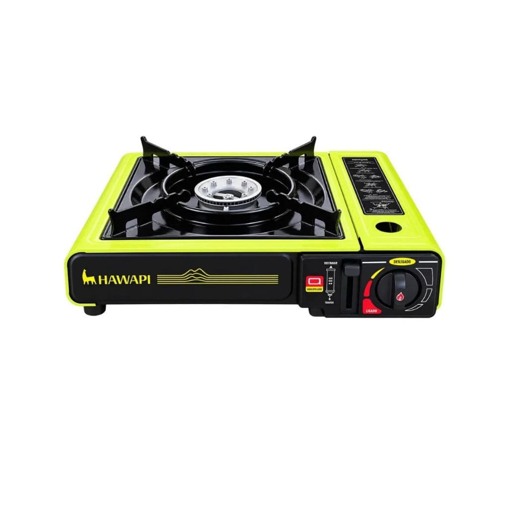 Fogareiro Portatil De Camping Hawapi A Gás Verde Limão