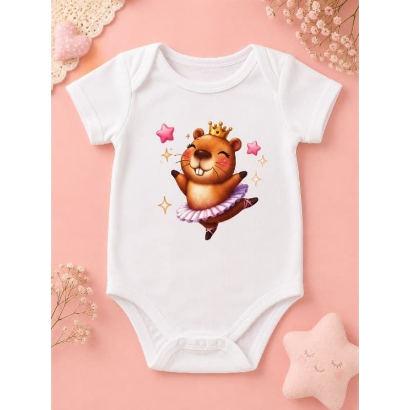 Body Bebê Princesinha Bailarina – Bichinho com Coroa | Infantil Fofo e Encantador