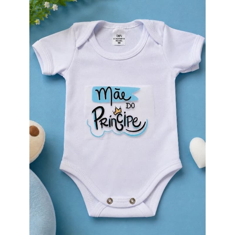 Body Bebê Menino Mãe do Príncipe Branco | Body Infantil Masculino com Estampa