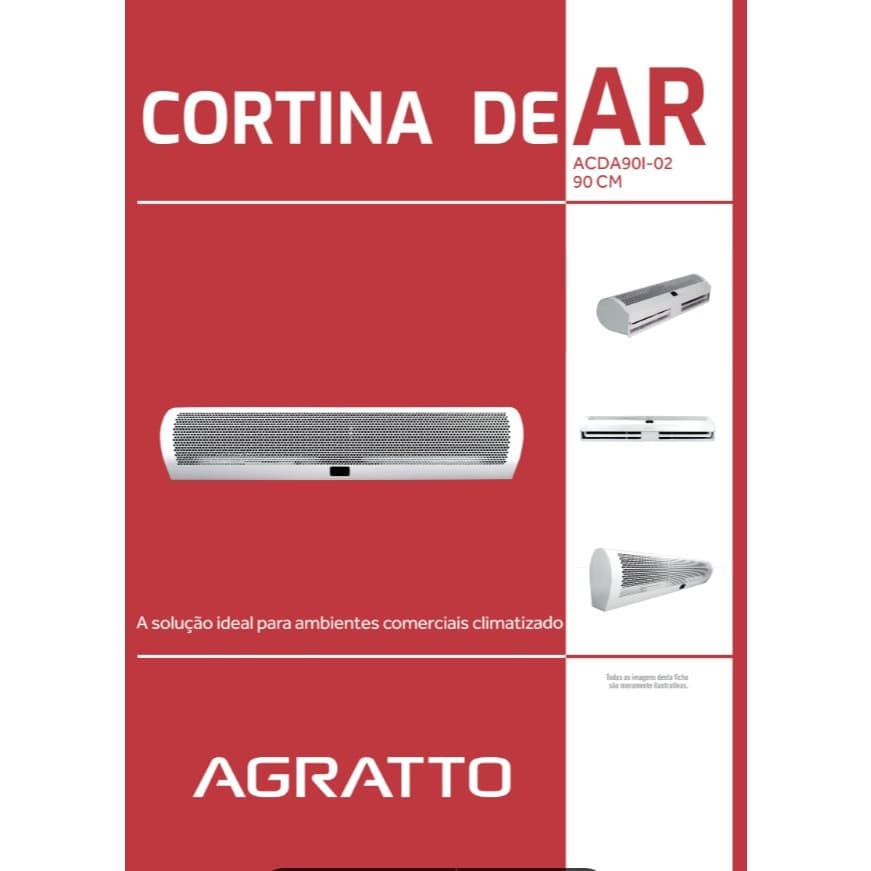 Cortina de Ar Agratto 90cm ACDA90I-02 220V com Controle Remoto Alta Vazão 2 Velocidades