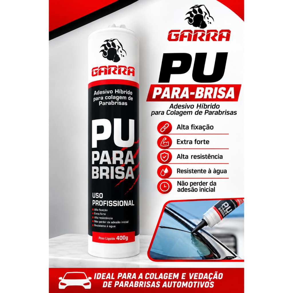 PU  ADESIVO HIBRIDO PARA COLAGEM DE PARABRISAS PRETO