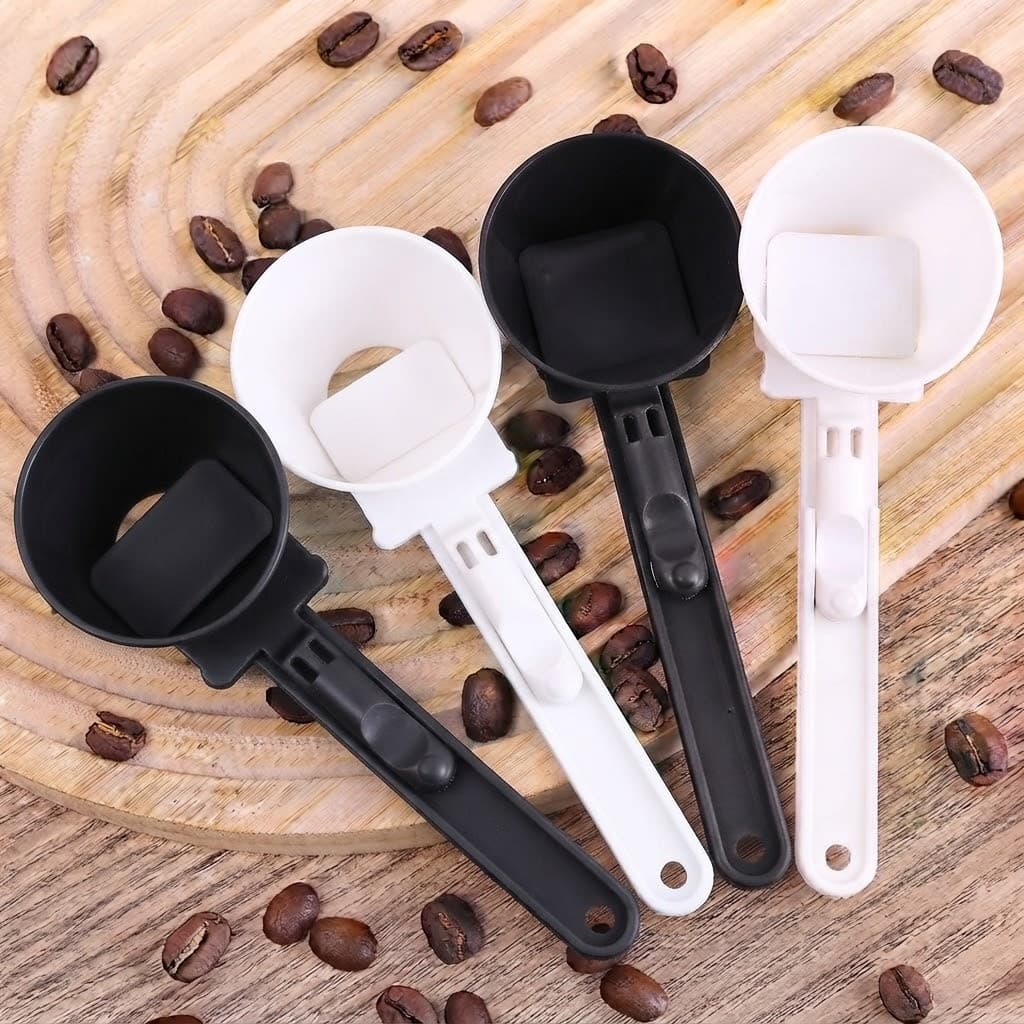 Colher Medidora Deslizante para Leite em Pó, Proteína, Café e Alimentos com Dosador Retrátil Cozinha Prática Multiuso
