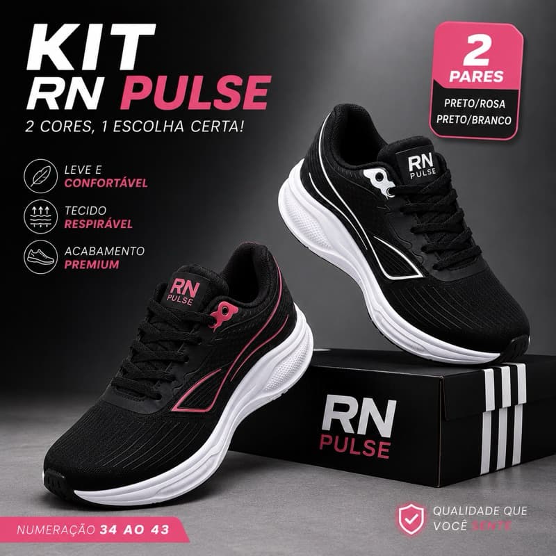 KIT 2 PARES Tênis Unissex Corrida Confortável Leve Respirável 34 ao 43 Para Treino e Caminhada