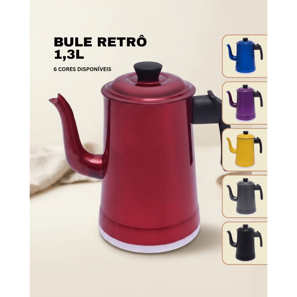 Bule de Café e Chá de Alumínio 1,3L Colorido