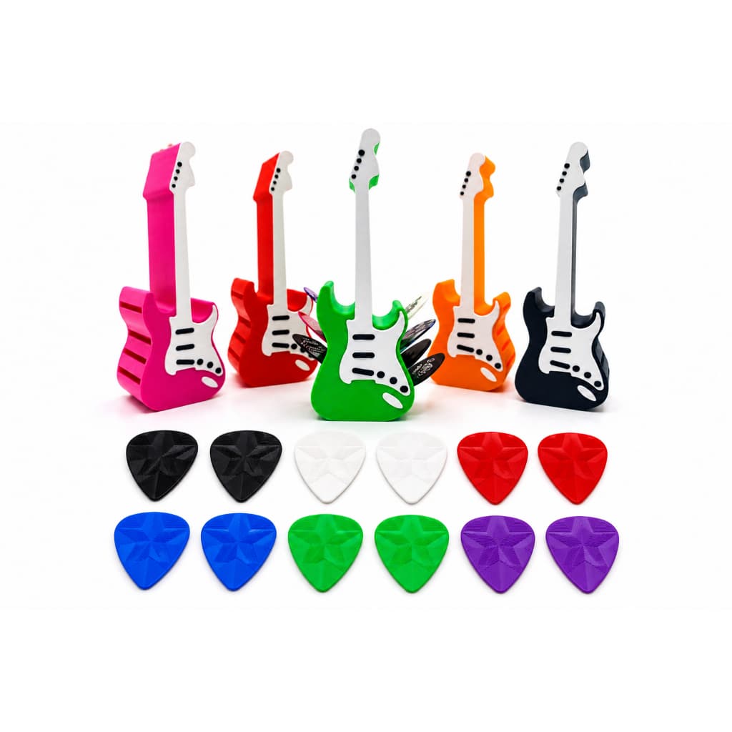 Kit Porta Palhetas Guitarra + 10 Palhetas | Organizador para Guitarra e Violão | Presente para Guitarrista, Violonista.