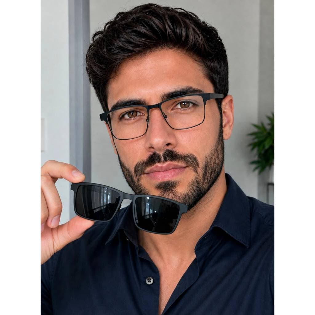 Armação Masculino Óculos C/ clip on 2 em 1 Moderno/56999
