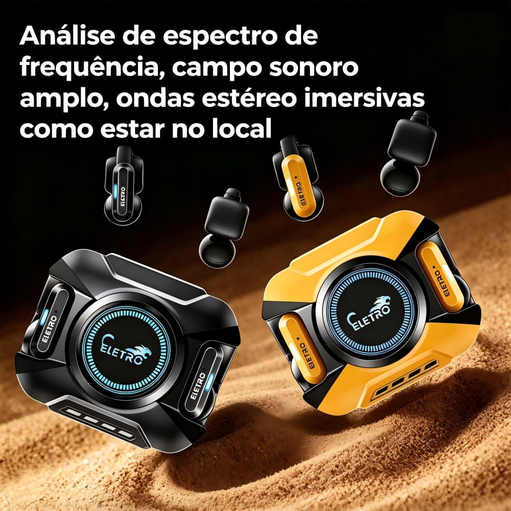 Eletromex Fone sem fio resistente à água, captação de voz nítida e tradução inteligente para viagens e trabalho