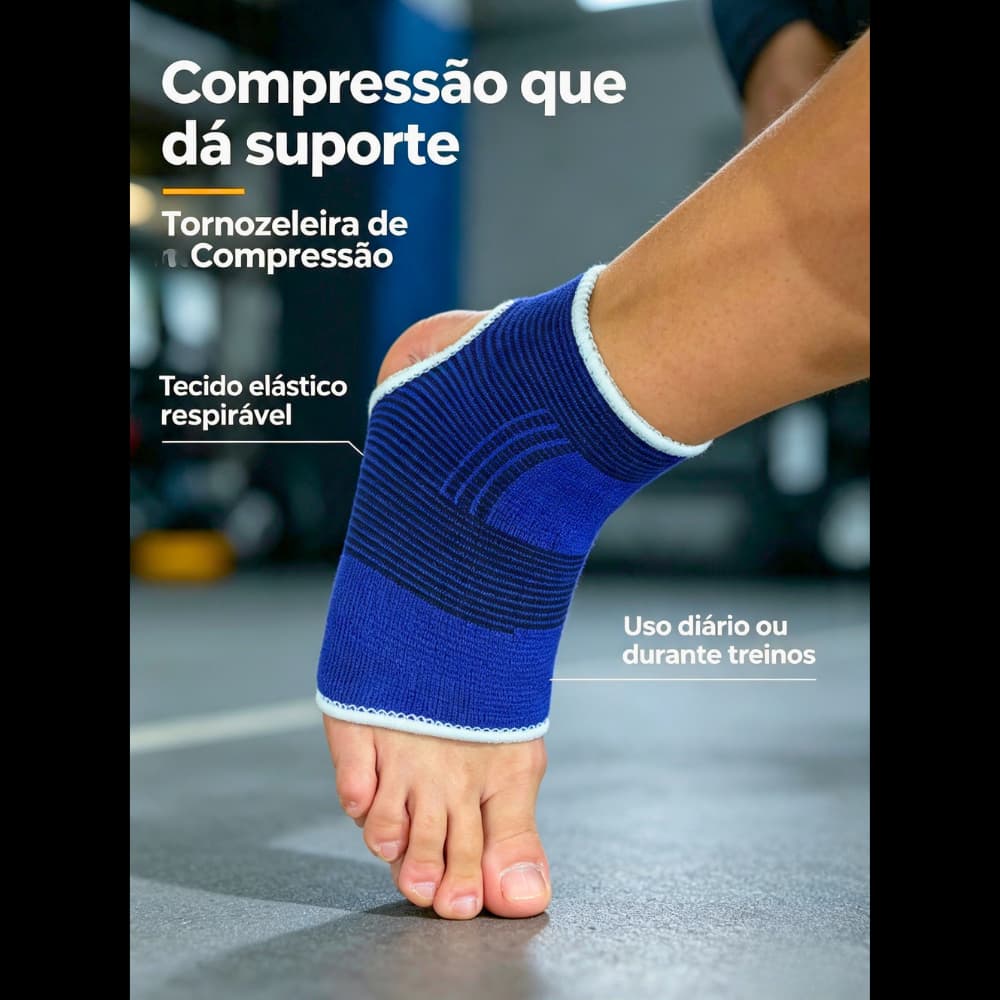 Kit 2 Tornozeleiras Elástica Compressão Ortopédica Protetor Esportivo