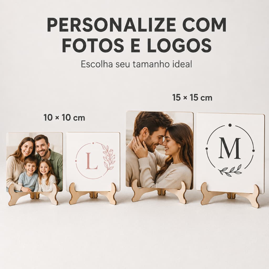 Quadro Decorativo Personalizado em MDF 10x10 ou 15x15 com Suporte