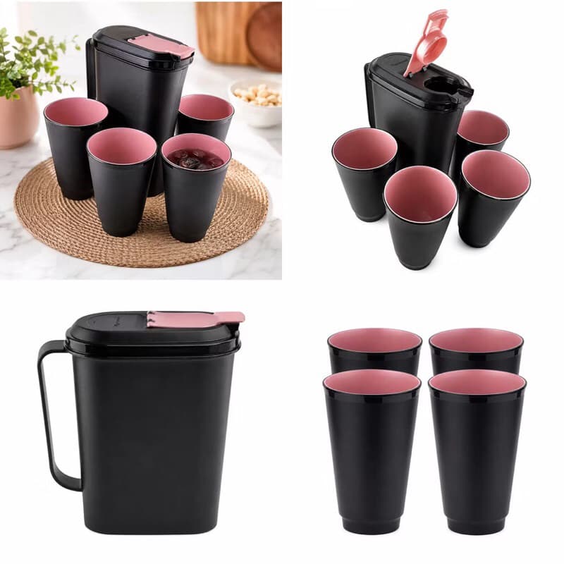 kit com 4 copos Tupperware Jarra Outdoor Transparente 1,7l Suco Água etc
