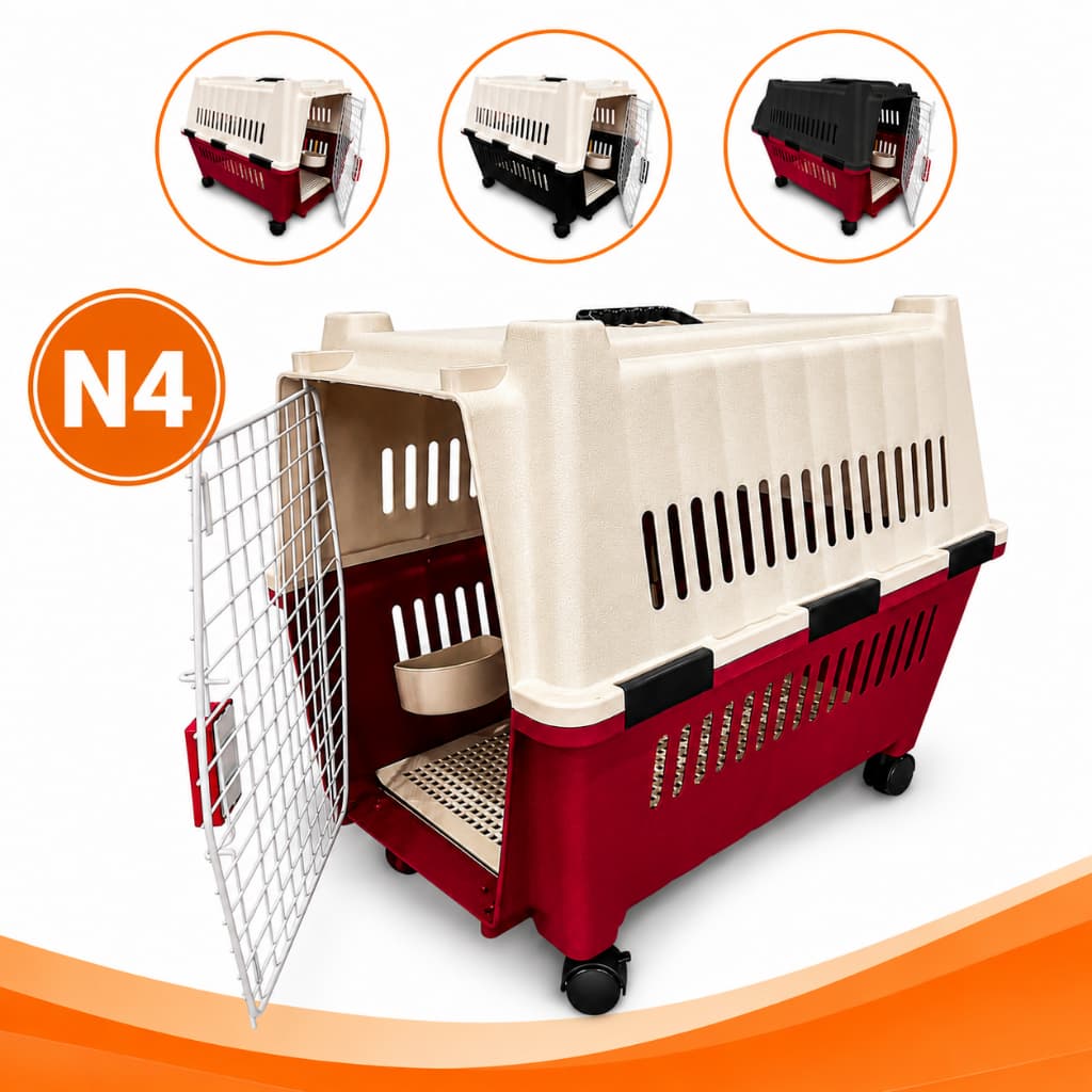 Caixa De Transporte Pet Premium Nº4 Para Viagens Com Rodinhas E Porta C/ Trava