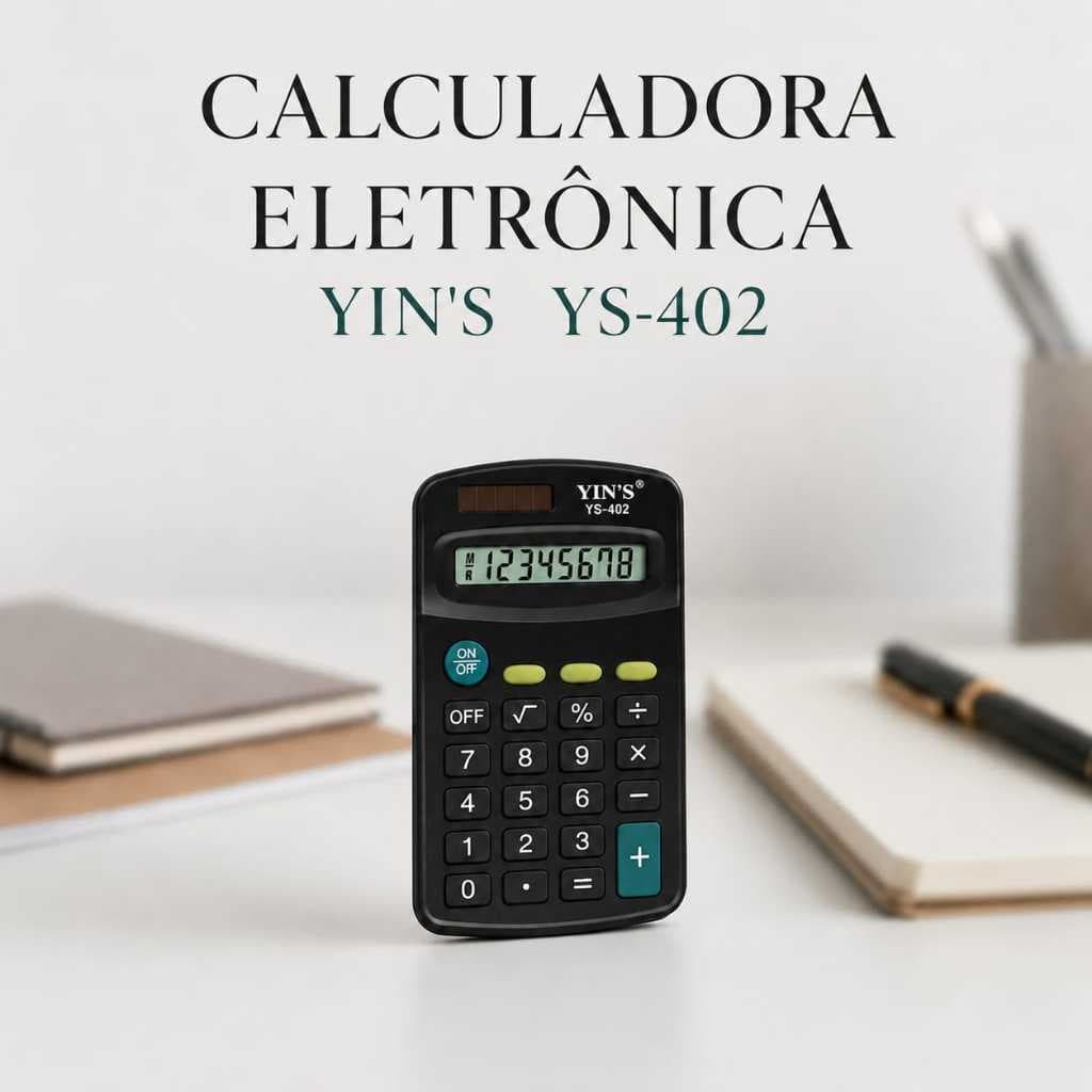 Calculadora De Bolso YS-402 Pilha 8 Digitos Preto Yin´s