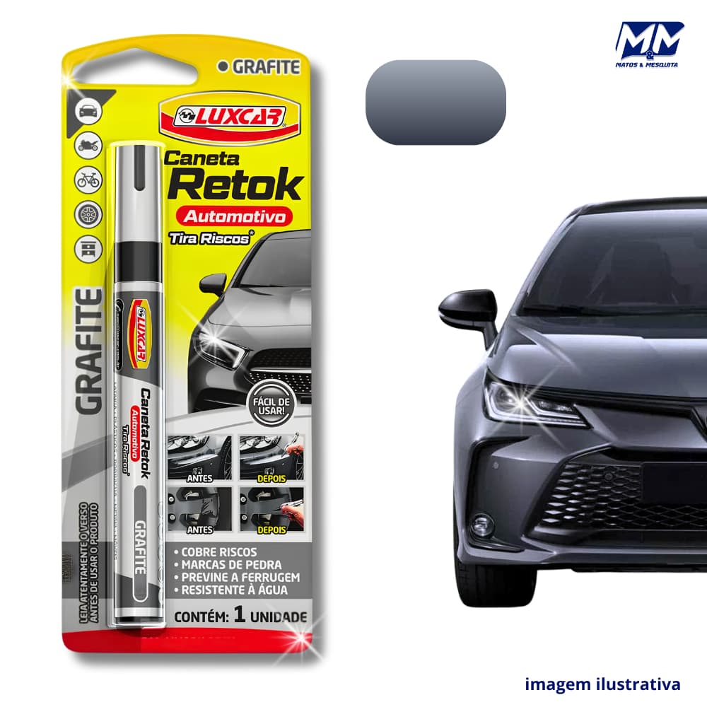 Caneta Retok Tira Riscos Luxcar Grafite 10ml
