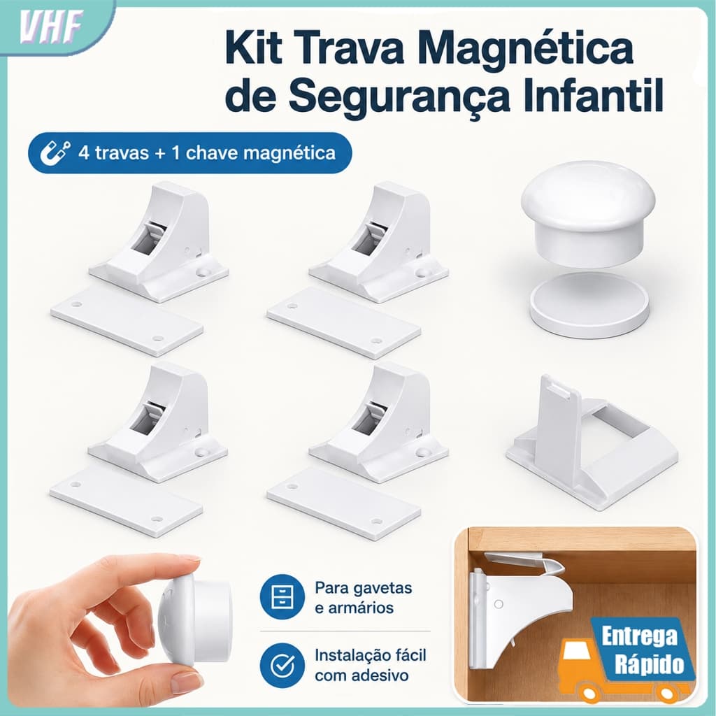 4 Fechaduras Interna Trava Invisível Travas Gaveta Porta Gabinete Moveis segurança criança