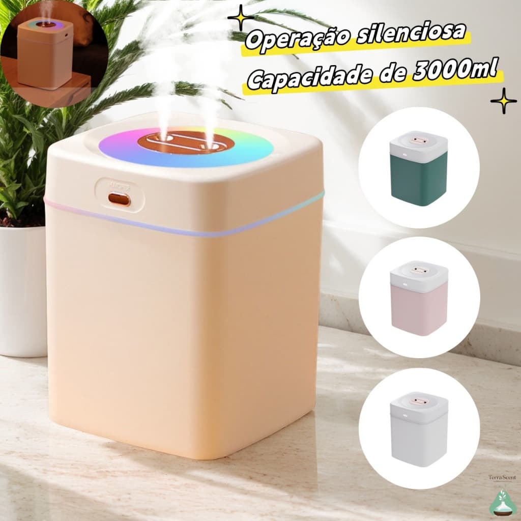 Umidificador De Ar Com 3000ML Purificador Difusor De Aroma LED De Grande Capacidade purificador pulverização dupla