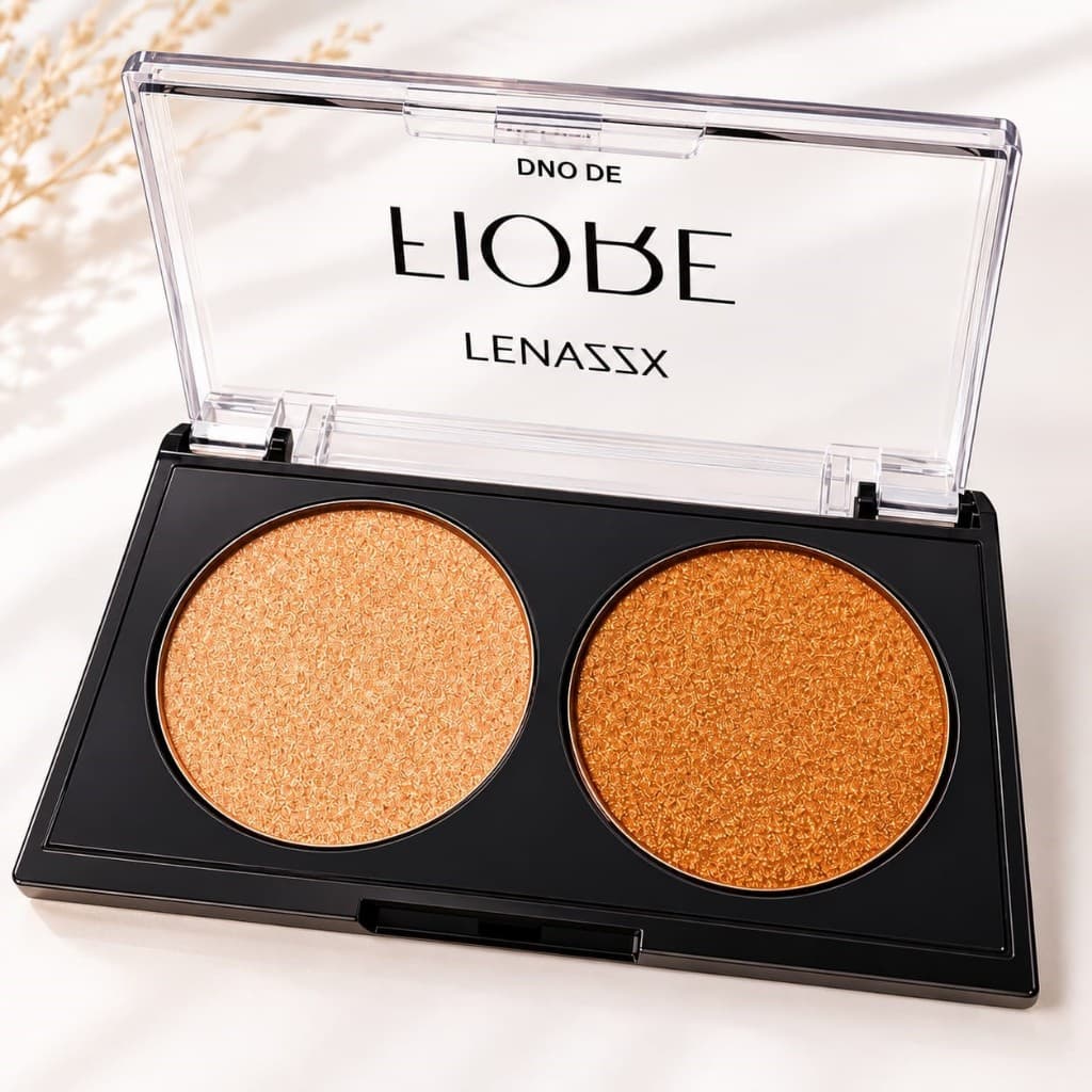 Paleta Duo Iluminadores Maquiagem natural Radiante acabamento Luminoso Iluminador