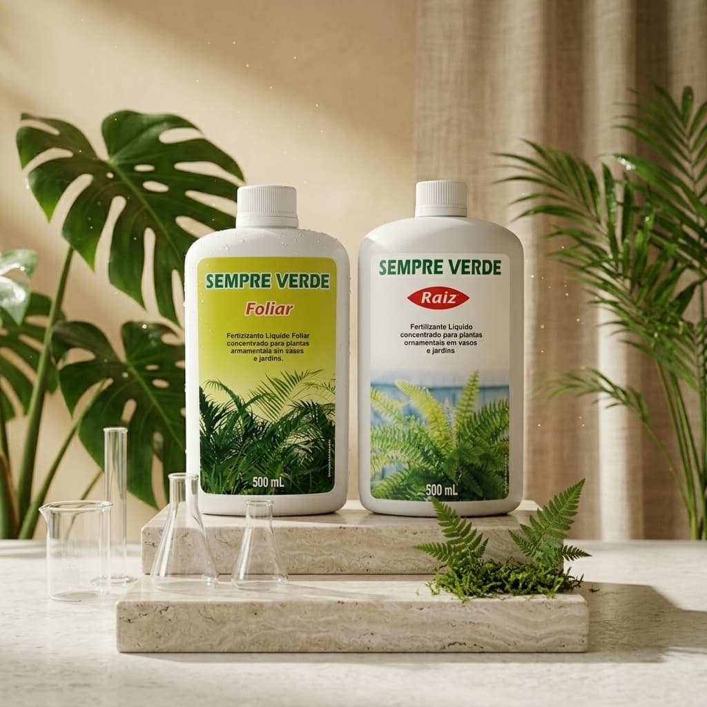 KIT Fertilizantes Sempre Verde FOLIAR + RAIZ para Plantas 160ml ou 500ml
