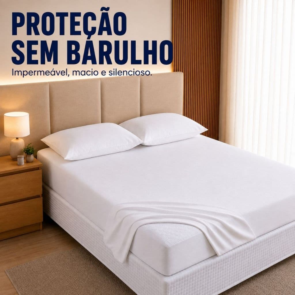 Kit Protetor de Colchão Impermeável + Protetor de Travesseiro Jacquard Silencioso