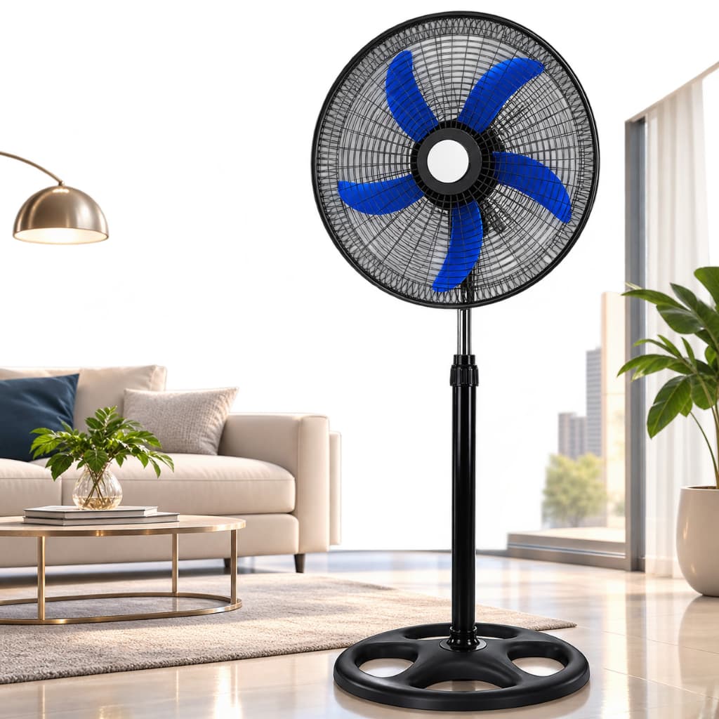 Ventilador de Coluna Pedestal 50cm Potente 60W 5 Pás 3 Velocidades 127V e 220V Ventilador de Chão