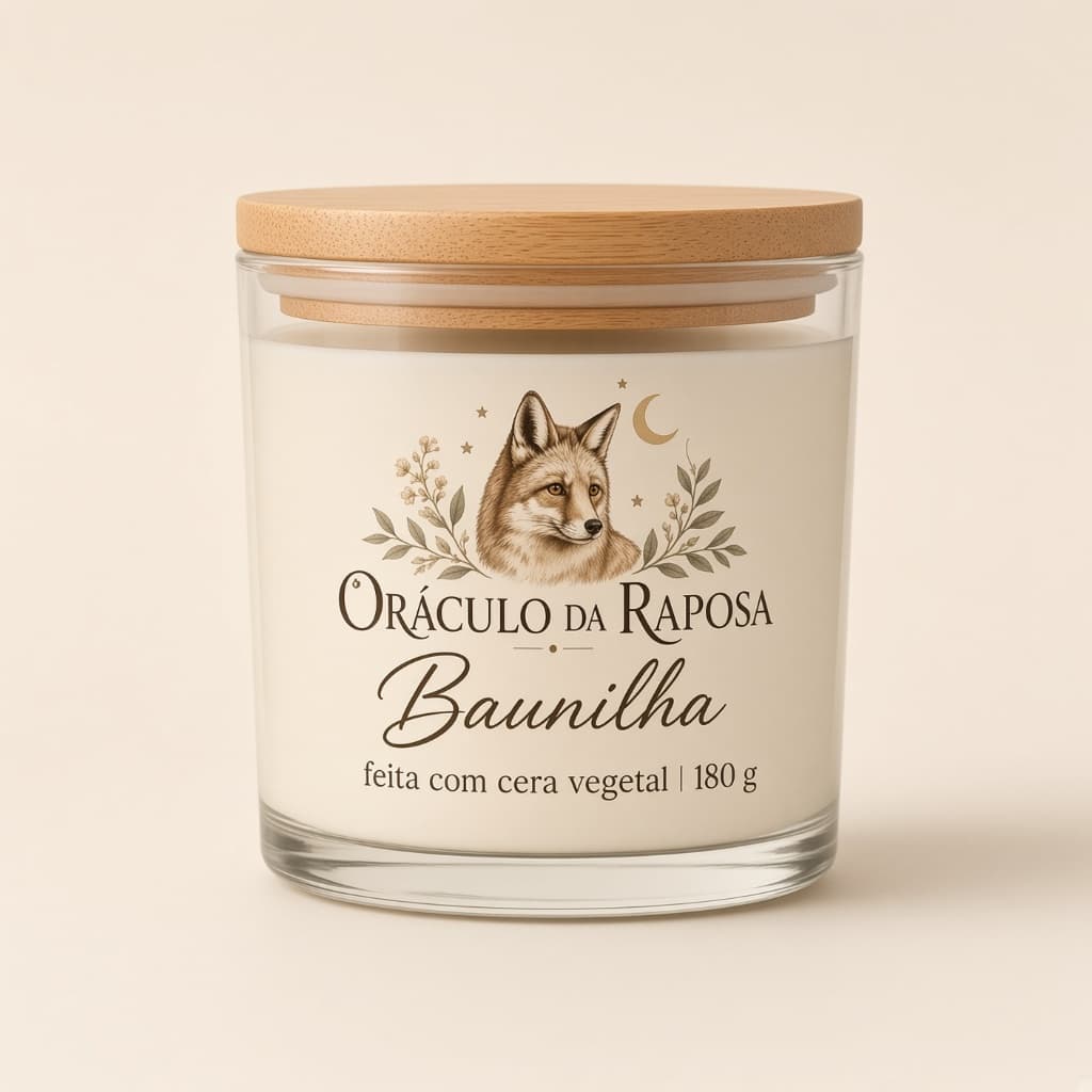 Vela Aromática Cereja e Avelã Cera Vegetal Presente Oráculo da Raposa