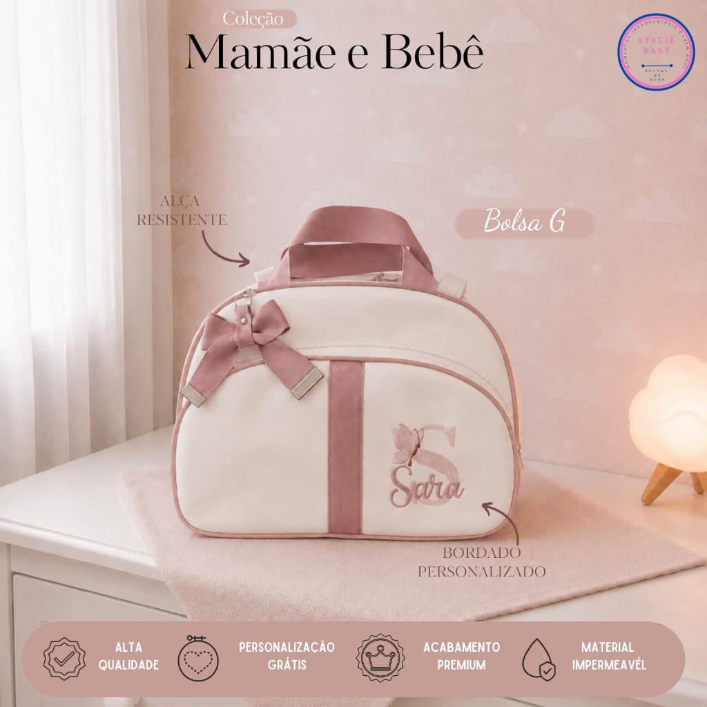 Bolsa Maternidade Grande Personalizada, Térmica e Impermeável | Mamãe e Bebê