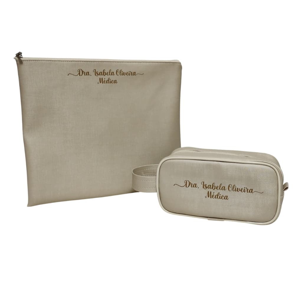 kit Porta Jaleco + Estojo Porta esteto esfigmo oximetro medicina enfermagem scrub personalizados