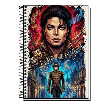 Caderno Michael Jackson Pop | Caderno Escolar | 1 a 20 Matérias | Caderno Universitário | Divisórias | Material Escolar