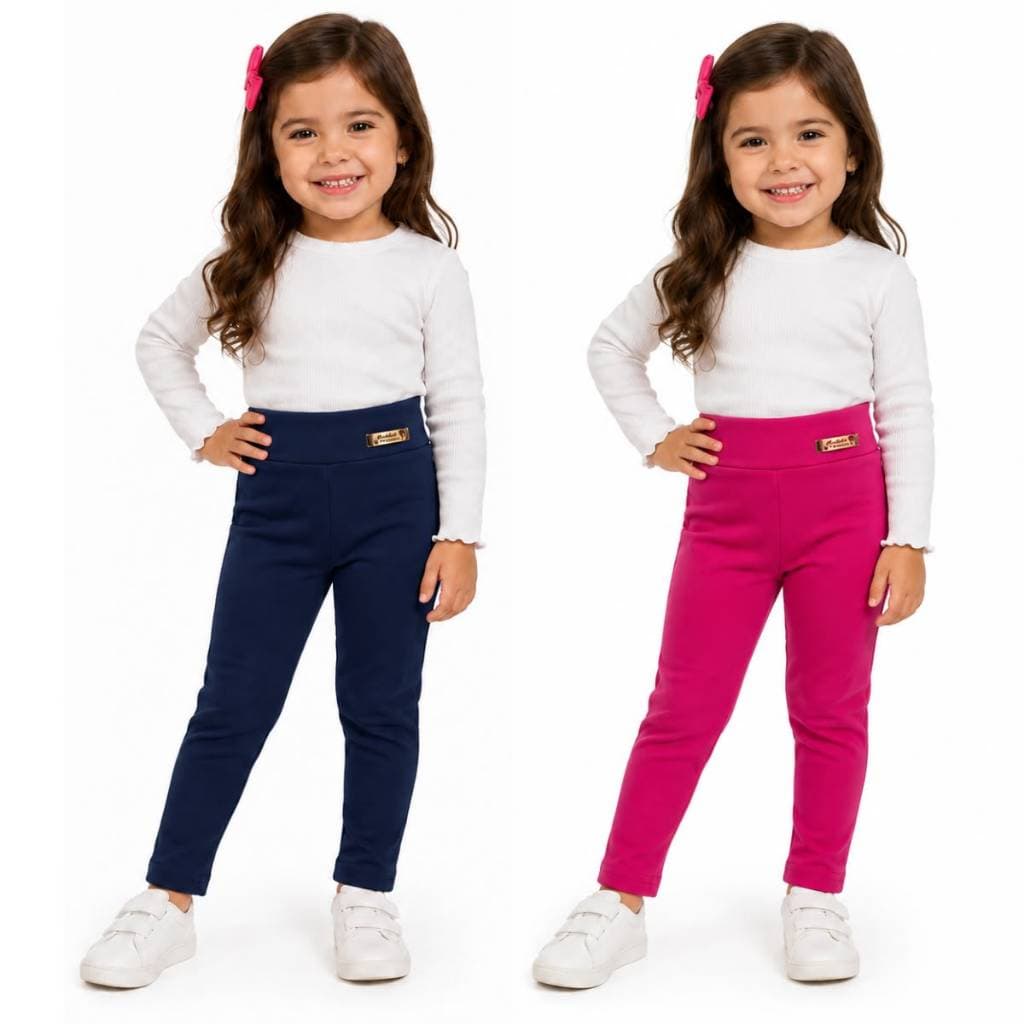 Kit 2 Calça Legging Infantil Feminina de Criança Escolar